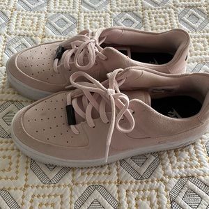 Pink Suede Nike Air Force Ones Sage Low
